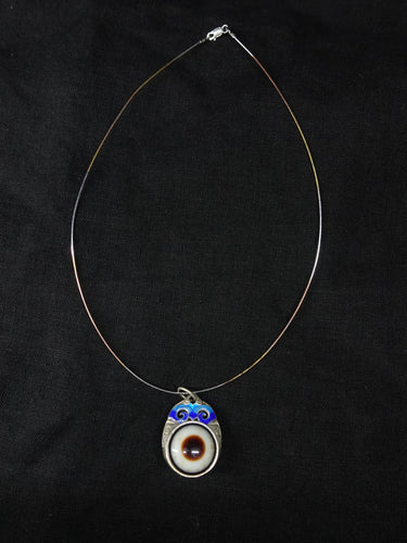 【Unique Item】  Sacred Eye Sterling Silver Cloisonné Pendant