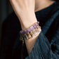 Hand Bracelet with Amethyst Agate and Brass