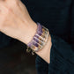 Mystic Harmony Amethyst Agate Hand Bracelet with Brass