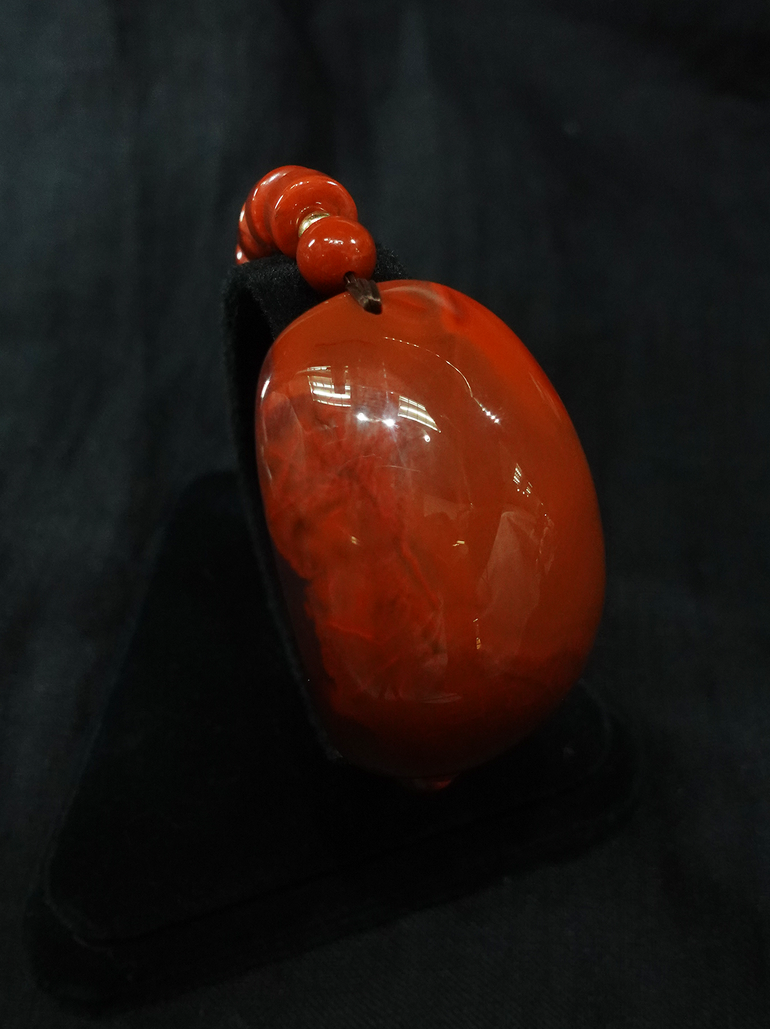 "Crimson Blaze of Fortune" Big Nanhong agate Bracelet