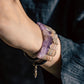 Hand Bracelet Amethyst Agate with Brass and Sandalwood Beads