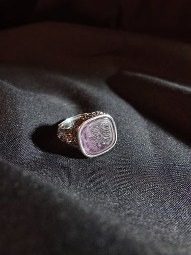 Sterling Silver & Amethyst Wealth Goddess Zakirum Ring