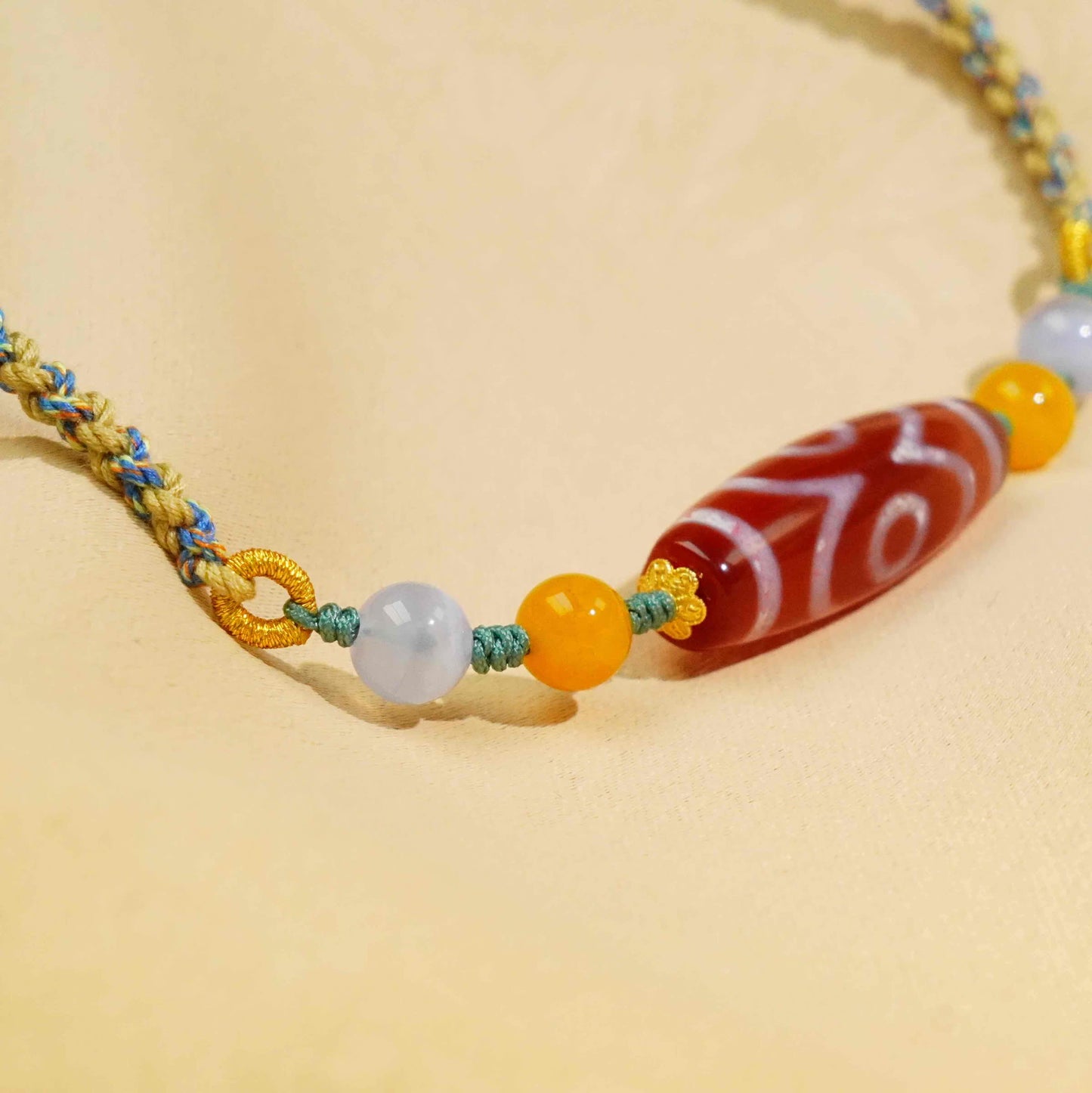 Three-Eyed Dzi Beads Tibetan Millennium Dzi Beads Agate