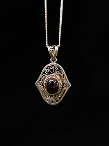 Vitality Strength Ruby Pendant | Tibetan Sterling Silver Jewelry