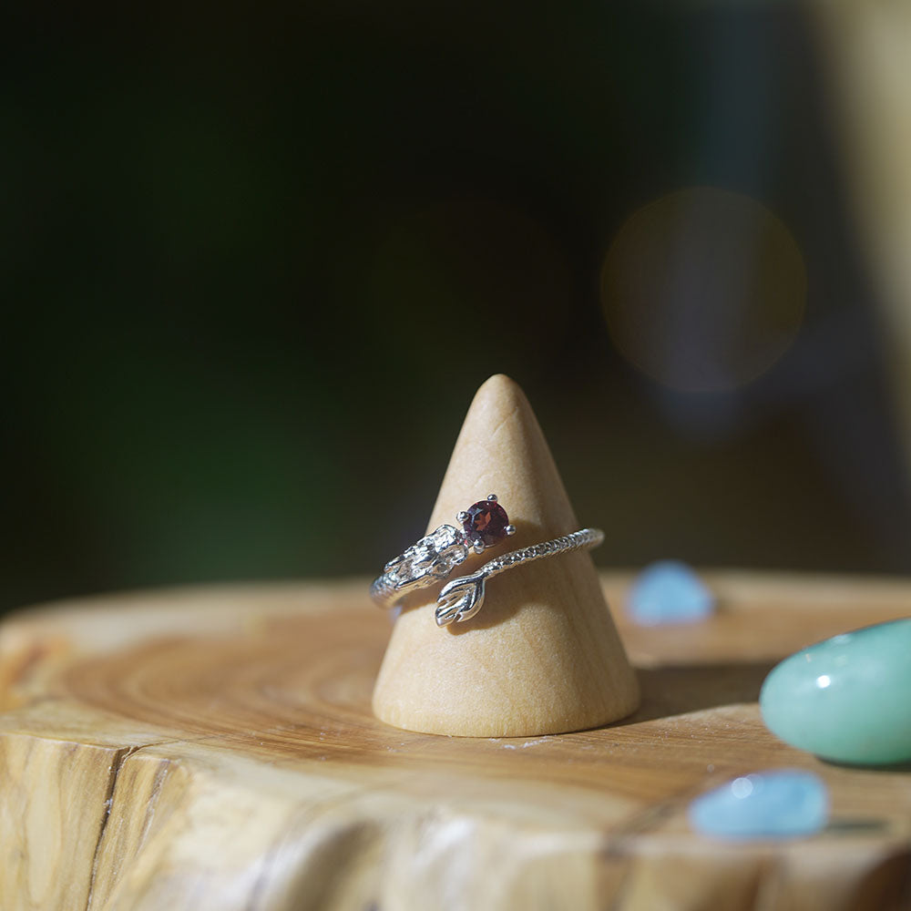 Plenty Wealth Bloom Garnet Rings