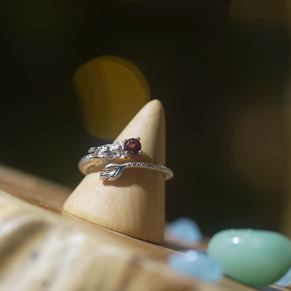 Plenty Wealth Bloom Garnet Rings