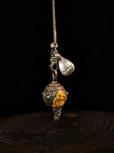 Echo of Enlightenment Conch Silver Pendant