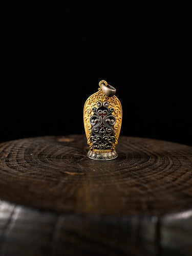 Wealth Guardian Agate Dzi Yellow Jambhala Pendant