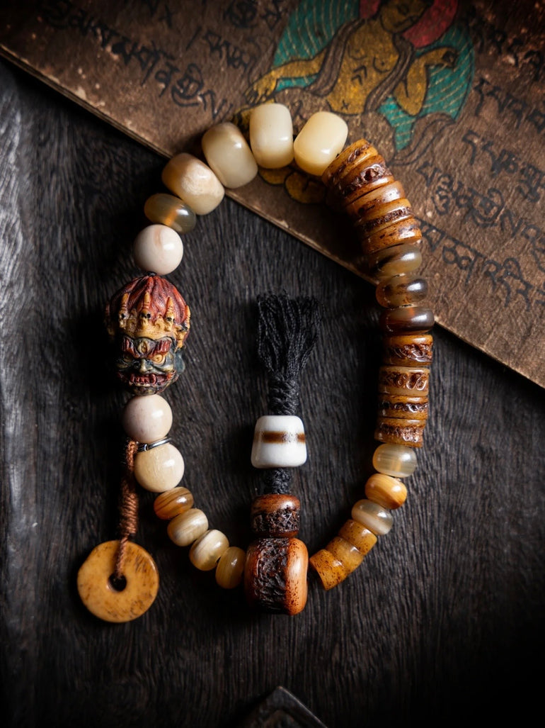 Mahakala Path Bone Bracelet – Fearless Courage & Protection
