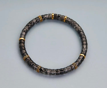 Wealth & Luck Enhancement Bracelet | Black Tourmaline & Gold-Plated Silver Design
