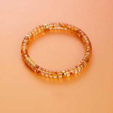 Natural Healing and Spiritual Balance Bracelet | Yellow Pagoda Crystal Silver-Plated Energy Bracelet
