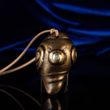 Tibetan Old Copper Torma Conch Ritual Pendant from Tibet