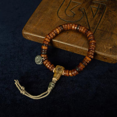 Ming Dynasty Tibetan Ox Bone Prayer Bead Bracelet from Tibet