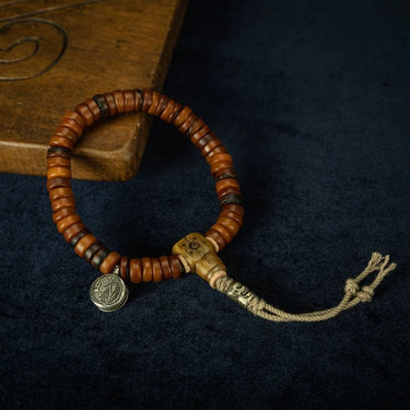 Ming Dynasty Tibetan Ox Bone Prayer Bead Bracelet from Tibet