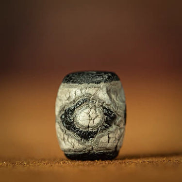 Tibetan Millennium Fire-Offering Three-Eyed Dzi Bead from Tibet