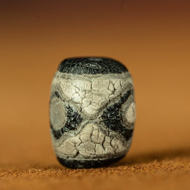 Tibetan Millennium Fire-Offering Three-Eyed Dzi Bead from Tibet