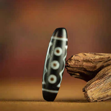 Tibetan Tso-si Five-Eye Treasure Canopy Dzi Bead Pendant from Tibet