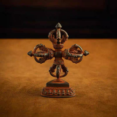 Qing Dynasty Tibetan Crossed Vajra Exorcism Ritual Ornament from Tibet