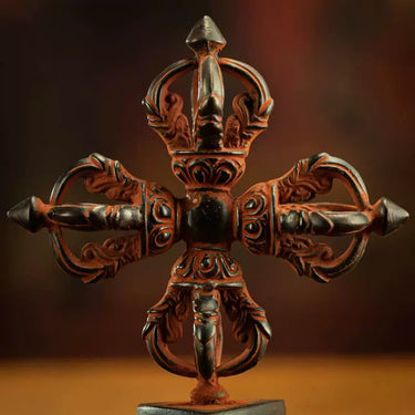 Qing Dynasty Tibetan Crossed Vajra Exorcism Ritual Ornament from Tibet