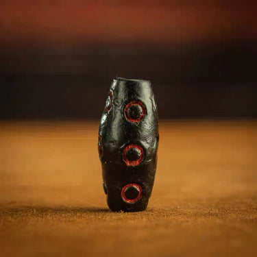 Tibetan 12-Eyed Rahula Cinnabar Mantra Wheel Pendant from Tibet