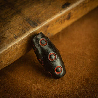 Tibetan 12-Eyed Rahula Cinnabar Mantra Wheel Pendant from Tibet