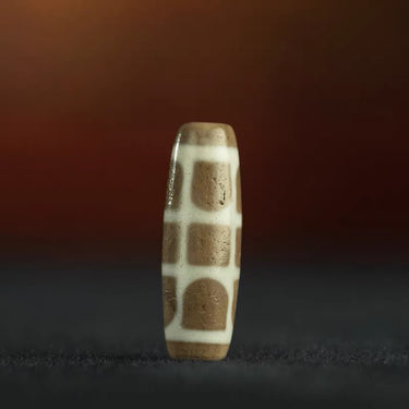 Tibetan Antique Light-Toned Great Transformation Net Dzi Bead Pendant from Tibet