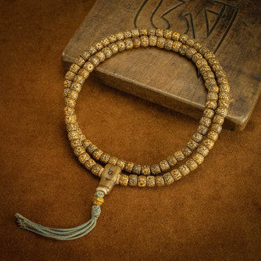 Qing Dynasty Tibetan 108-Bead Star and Moon Bodhi Mala from Tibet
