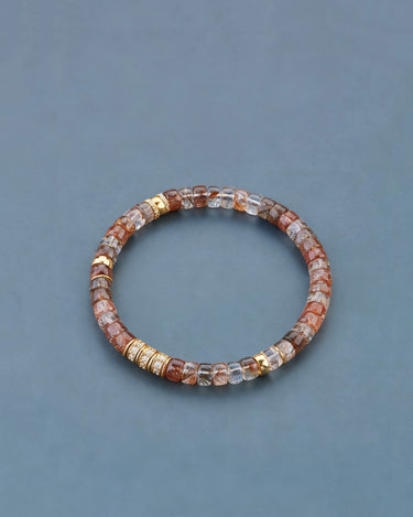 Grounding & Protection Bracelet | Super Seven Quartz & Gold-Plated Silver Accents