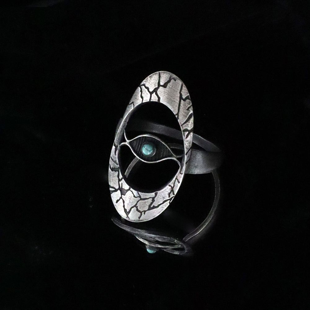 Eye of Protection Turquoise Silver Ring