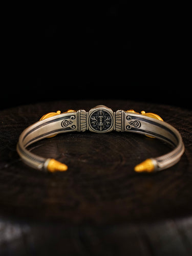 Unyielding Power Vajra Pure Silver Bracelet