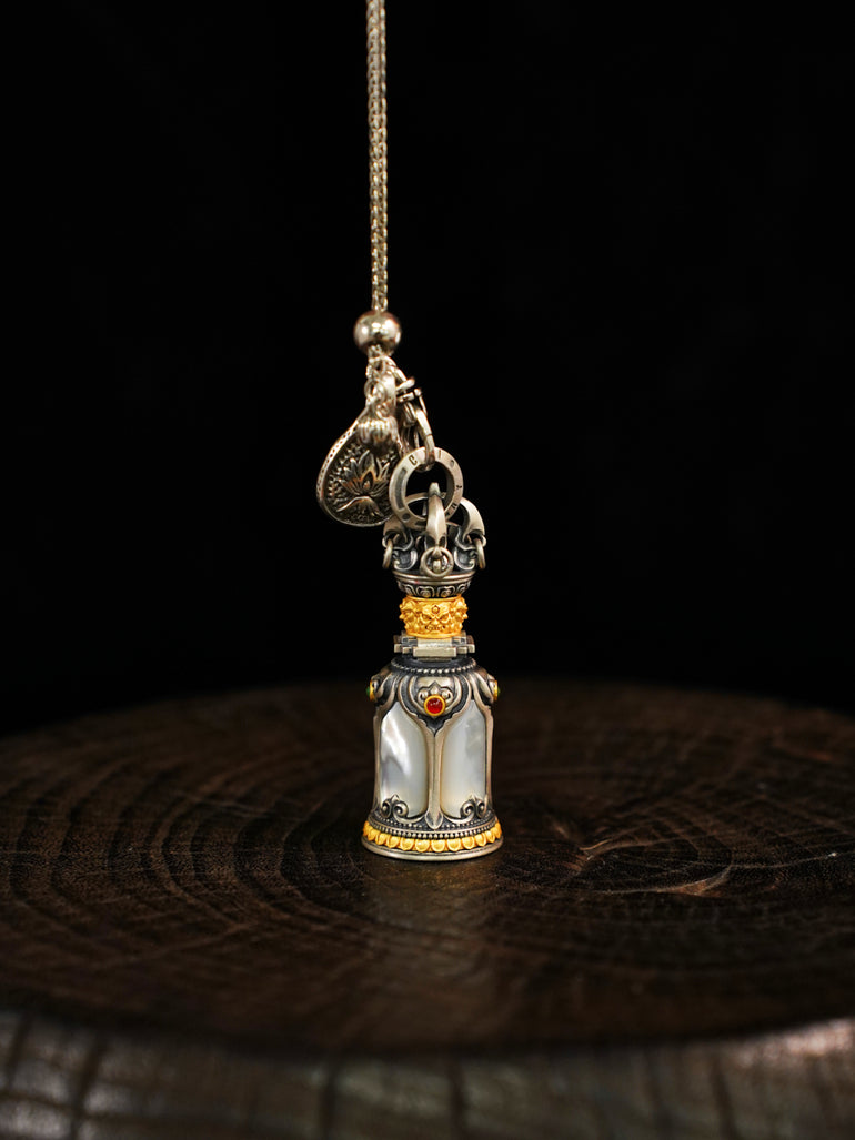 Harmony Resonance Vajra Bell Silver Necklace
