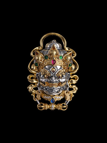 Obstacle-Clearing Mahakala Sterling Silver Pendant