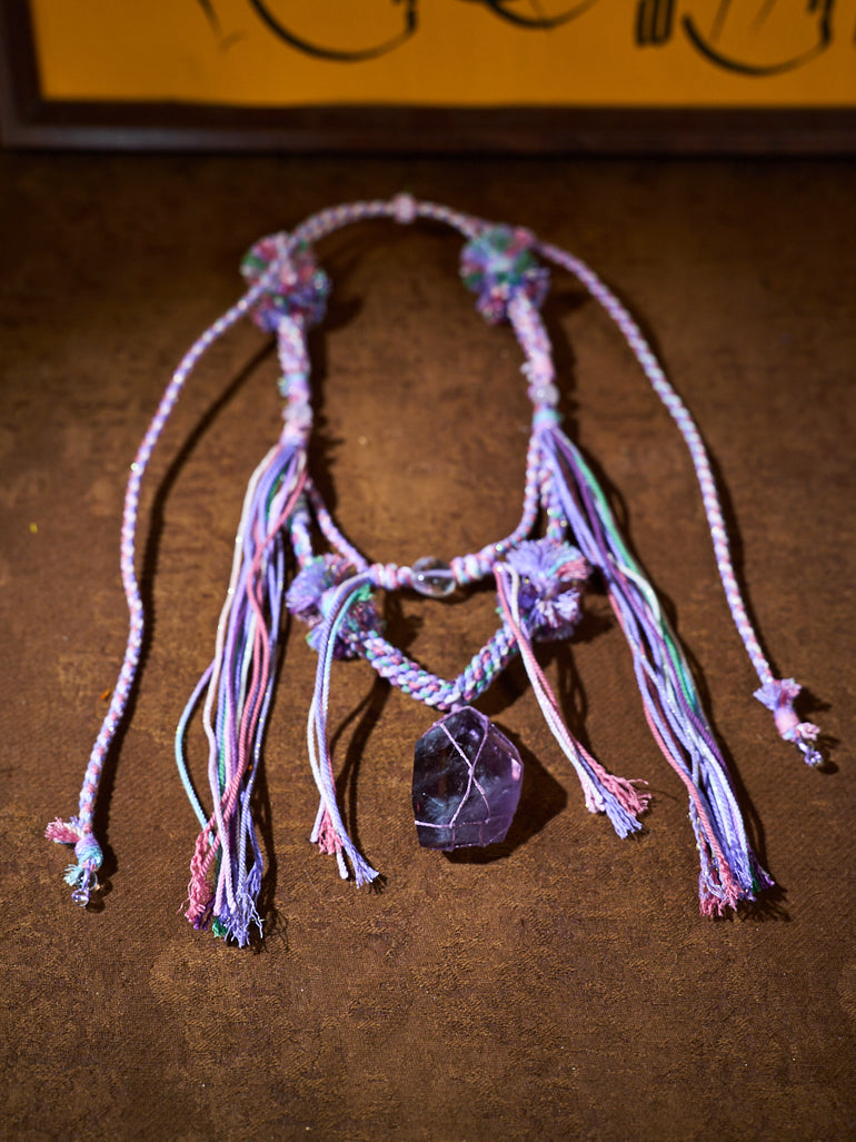 Purple Anchor · Amethyst Tibetan Handwoven Necklace