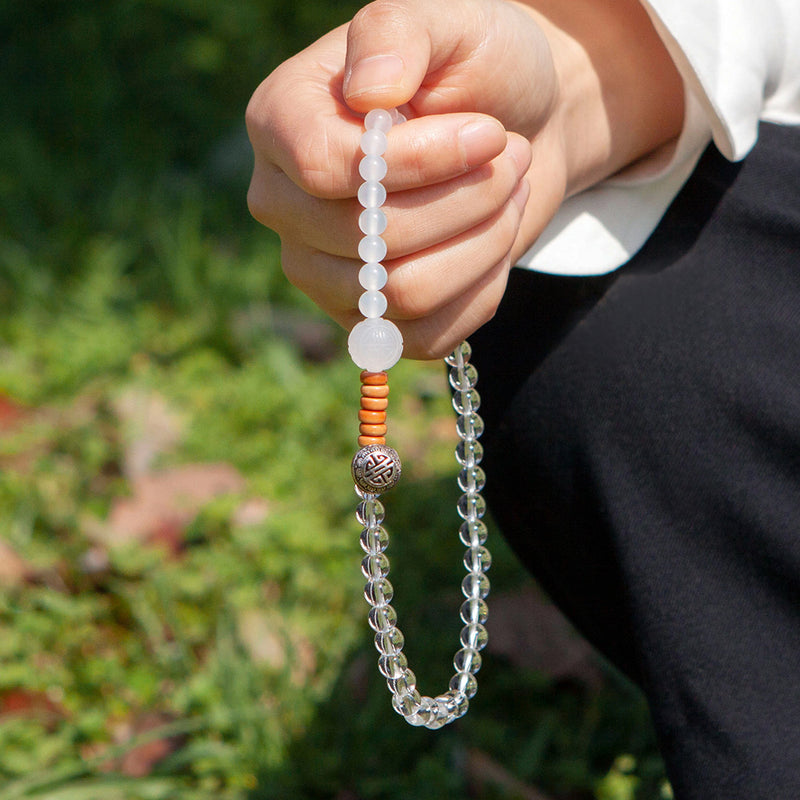 Sky Minerals Healing Harmony White Quartz & Agate Necklace