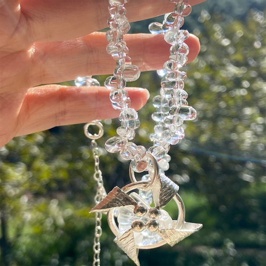 Lucky Veil of Mystery Clear Quartz Necklace