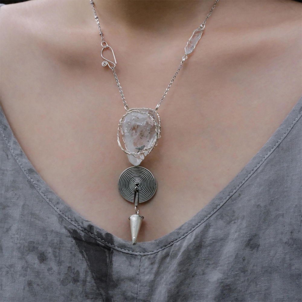 Calm Whisper Clear Quartz  Necklace