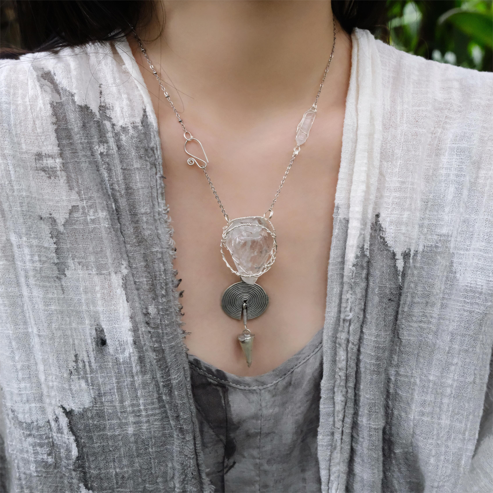 Calm Whisper Clear Quartz  Necklace