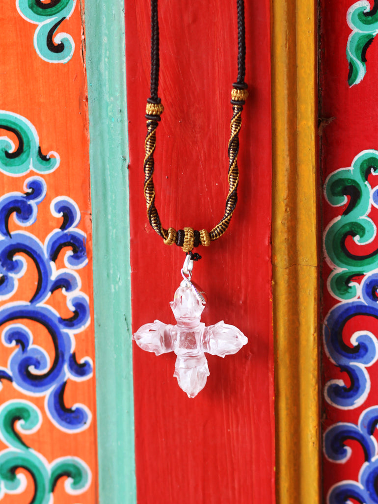 Protection Clarity Dorje | Clear Quartz Tibetan Cross Vajra