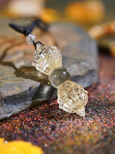 Tibetan Citrine Crystal Vajra Pendant