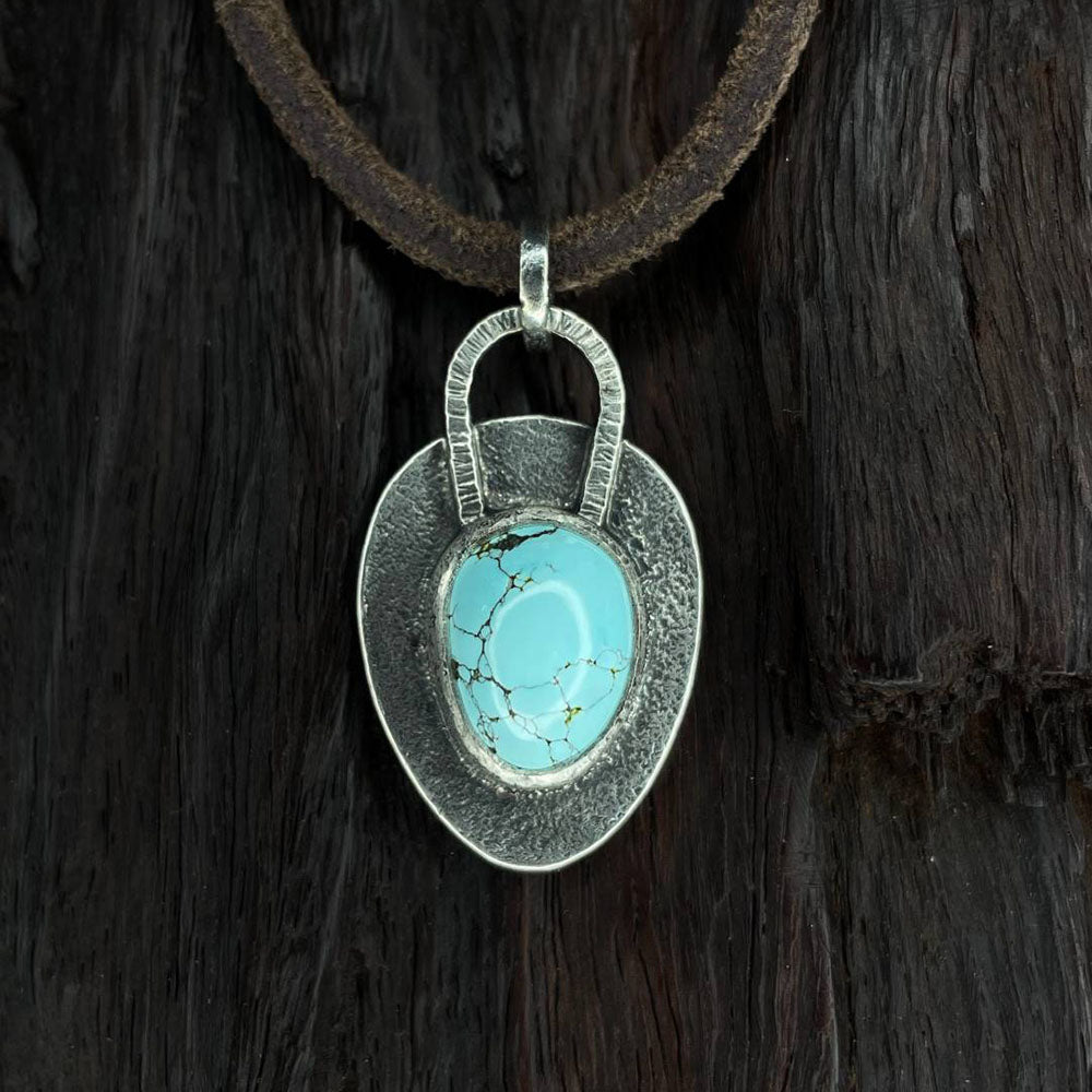 Stable Wealth Steady Turquoise Stering Silver Pendant