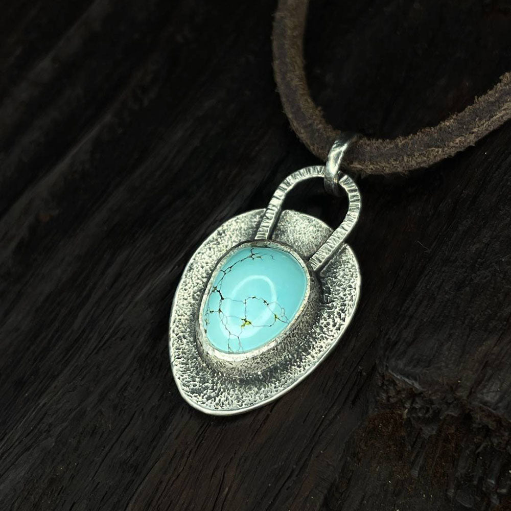 Stable Wealth Steady Turquoise Stering Silver Pendant