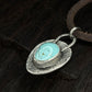 Stable Wealth Steady Turquoise Stering Silver Pendant