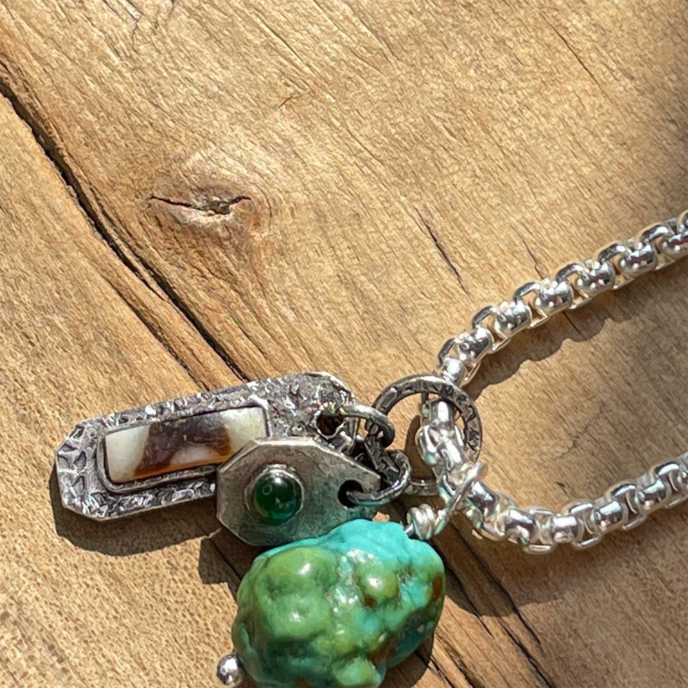 Purity Essence Turquoise Dzi Pendant Necklace