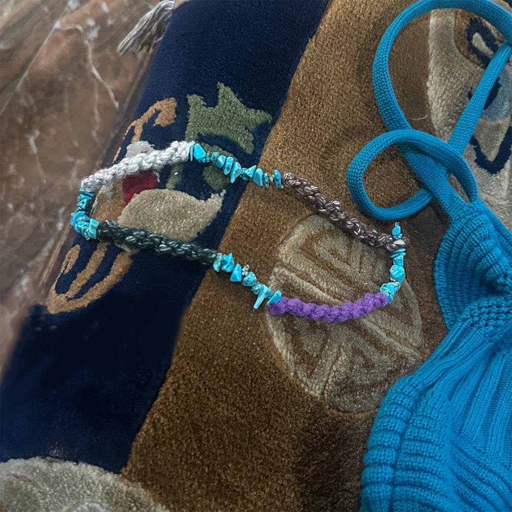 Sacred Turquoise Yak Wool Necklace