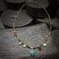 Tibetan Natural Tourmaline Tiger Eye Turquoise Amber Choker Necklace for Wealth and Protection