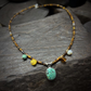 Tibetan Natural Tourmaline Tiger Eye Turquoise Amber Choker Necklace for Wealth and Protection