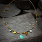 Tibetan Natural Tourmaline Tiger Eye Turquoise Amber Choker Necklace for Wealth and Protection