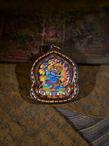 Immovable Wisdom King Tsa Tsa Leather Pendant