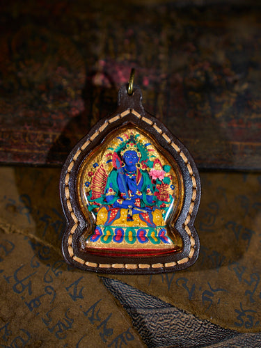 Boundless Wisdom Akasagarbha Bodhisattva Tsa Tsa Leather Pendant