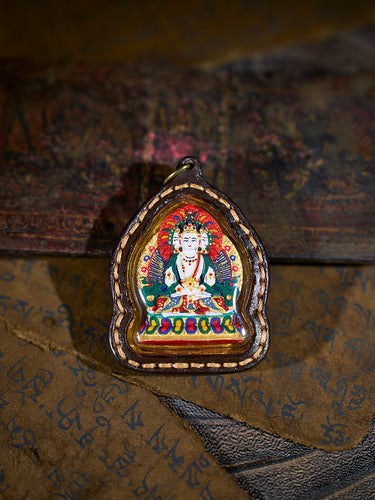 Infinite Light Vairocana Tsa Tsa Leather Pendant